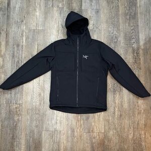 Arc'teryx Men's Black Hooded Performance Softshell Jacket